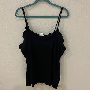 Black Ruffle Trim Tank top size 2X